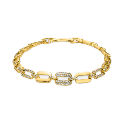Pulsera con Circonita Brillante acabado oro 18k - Jaserio