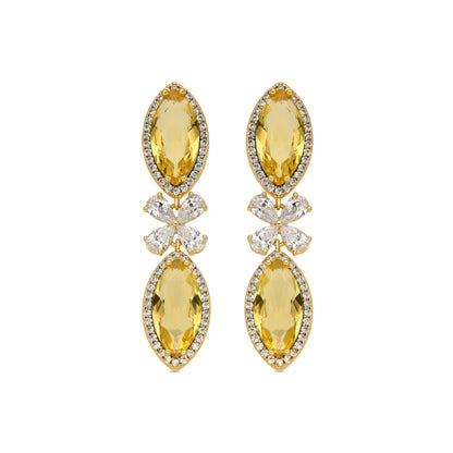 Pendientes con Padparadscha acabado oro 18k - Dimeo