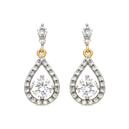 Pendientes con Circonita Brillante acabado oro 18k - Lessia