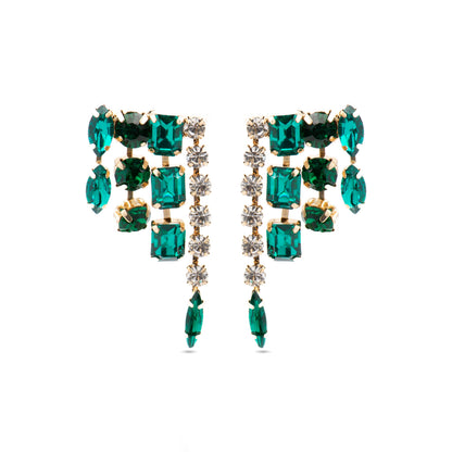 Pendientes con Cristal Multicolor acabado oro 18k - Ordfi