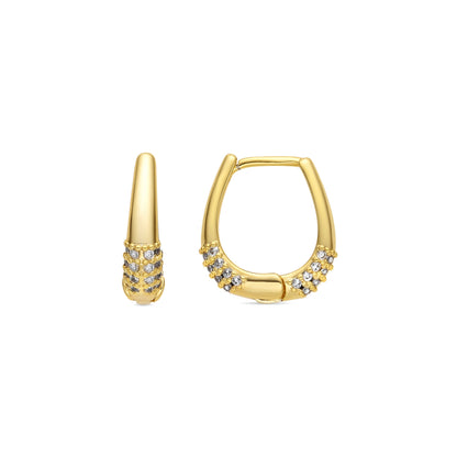 Pendientes acabado oro amarillo de 18k y Circonita Brillante - Redi