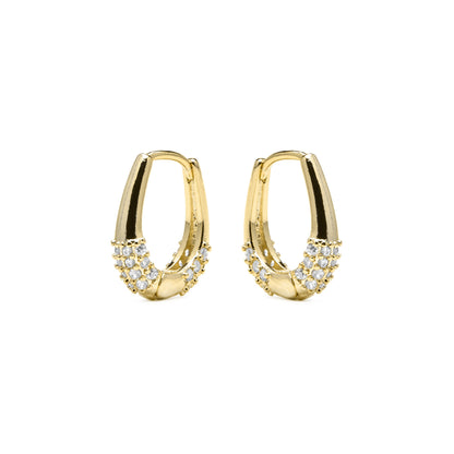 Pendientes acabado oro amarillo de 18k y Circonita Brillante - Redi