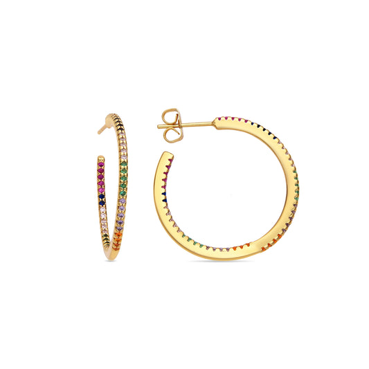 Pendientes con Circonita Brillante acabado oro 18k - Firmou