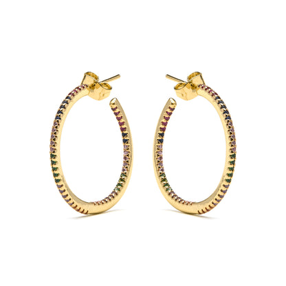 Pendientes con Circonita Brillante acabado oro 18k - Firmou