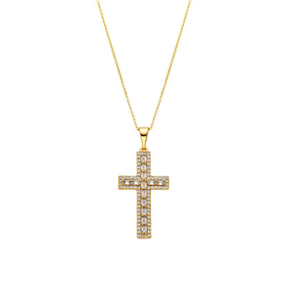 Collar con Circonita Brillante acabado oro 18k - Diora