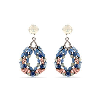 Pendientes con Cristal Multicolor acabado plata - Liodas