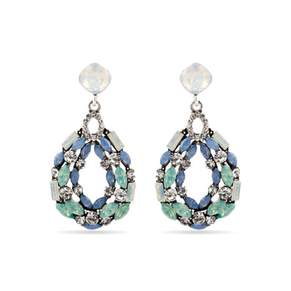 Pendientes con Cristal Multicolor acabado plata - Liodas