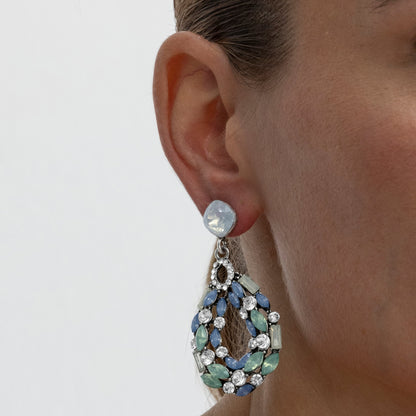 Pendientes con Cristal Multicolor acabado plata - Liodas