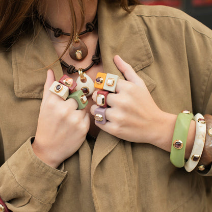 Anillo para mujer color moka ojo tigre