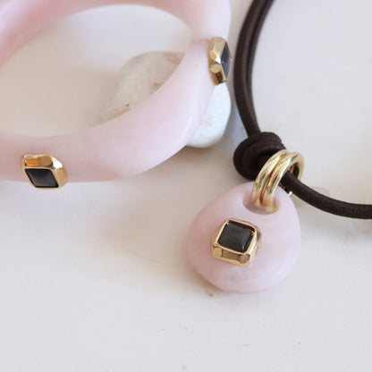Anillo Rosa Viejo con selenita gris SAIRA