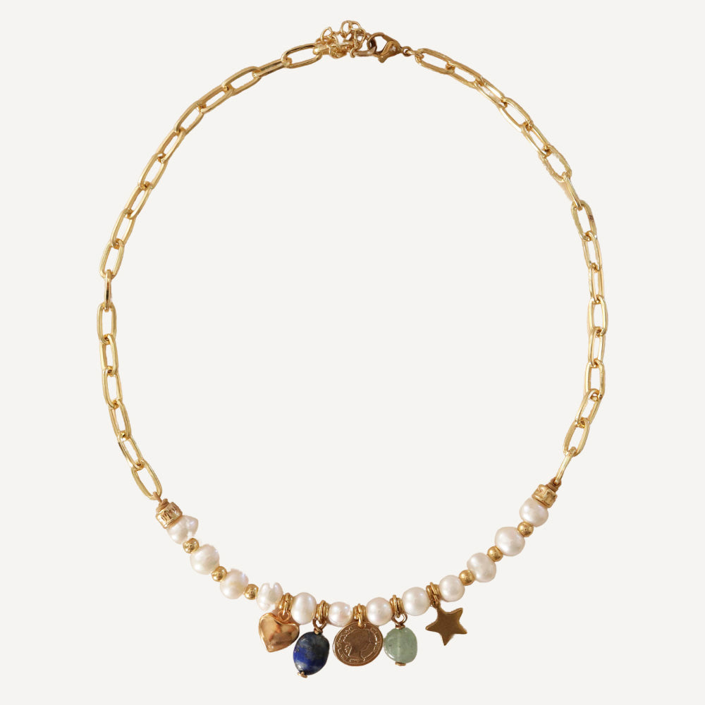 Collar corto FAITH perlas