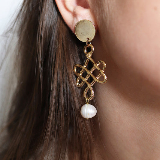 Pendientes CELTA PERLA para mujer